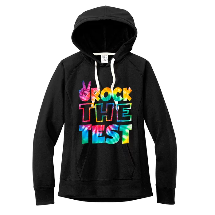 Rock The Test Testing Day Retro Motivational Teacher Student Women's Fleece Hoodie