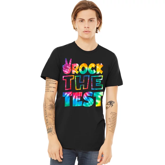 Rock The Test Testing Day Retro Motivational Teacher Student Premium T-Shirt