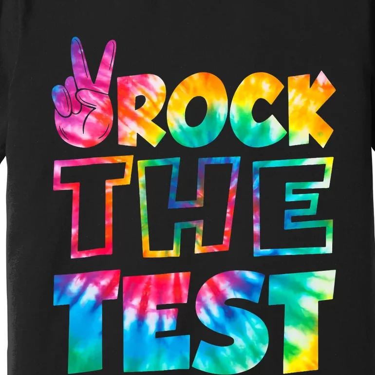 Rock The Test Testing Day Retro Motivational Teacher Student Premium T-Shirt