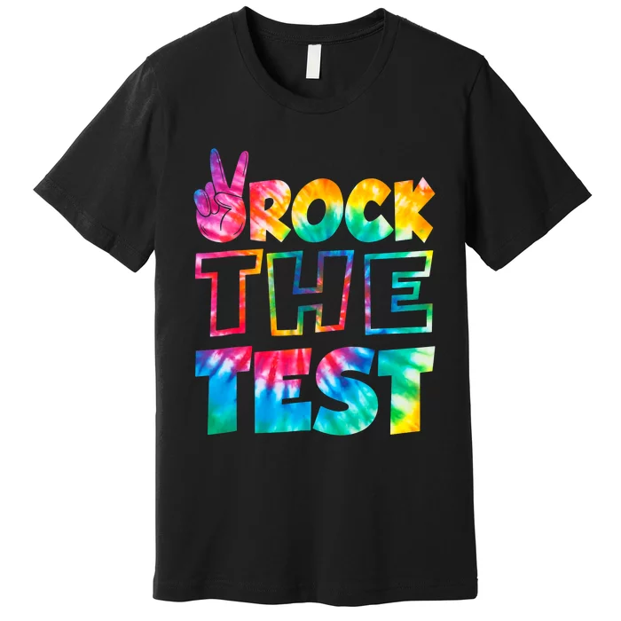 Rock The Test Testing Day Retro Motivational Teacher Student Premium T-Shirt