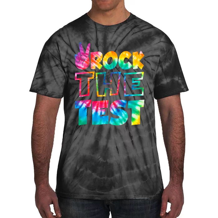 Rock The Test Testing Day Retro Motivational Teacher Student Tie-Dye T-Shirt