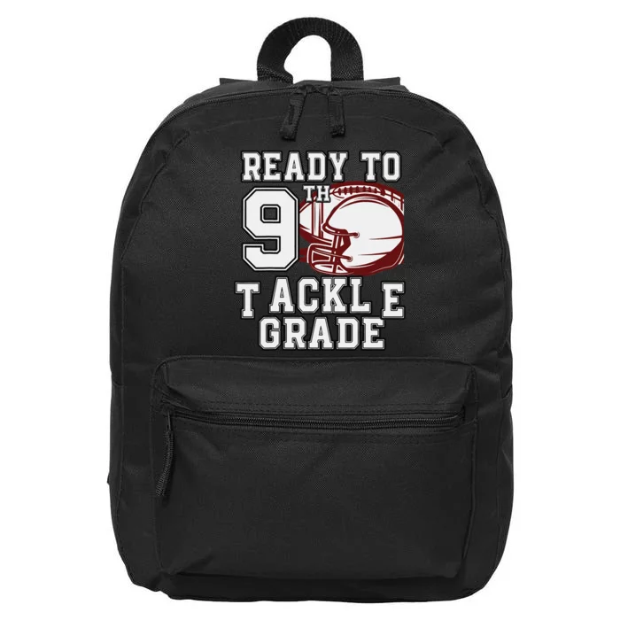 Ready To Tackle 9th Grade Back To School Football Colorful 16 in Basic Backpack