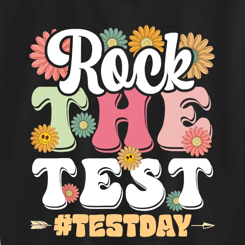 Rock The Test Testing Day Groovy Motivational Teacher Kids Sweatshirt