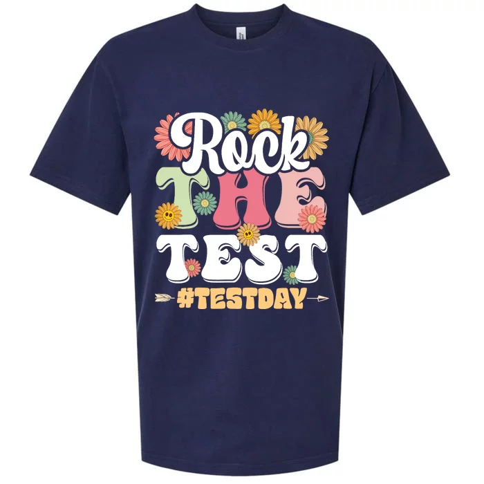 Rock The Test Testing Day Groovy Motivational Teacher Sueded Cloud Jersey T-Shirt