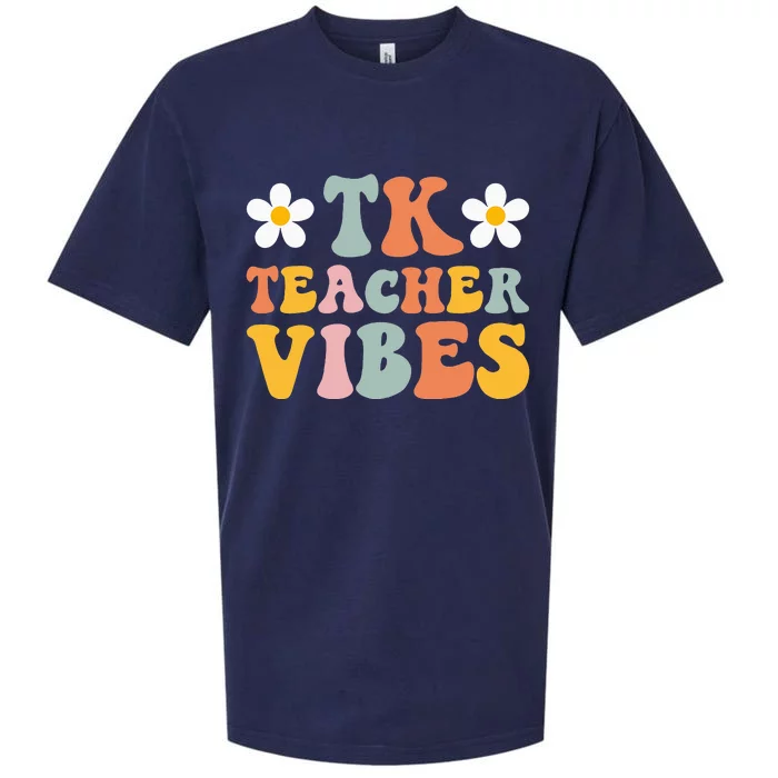 Retro Tk Teacher vibes Colorful Teacher Back to School Sueded Cloud Jersey T-Shirt