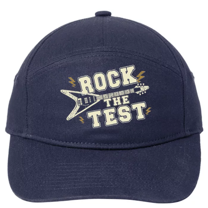 Rock The Test Guitar Teacher Test Day Testing Day Teacher Gift 7-Panel Snapback Hat