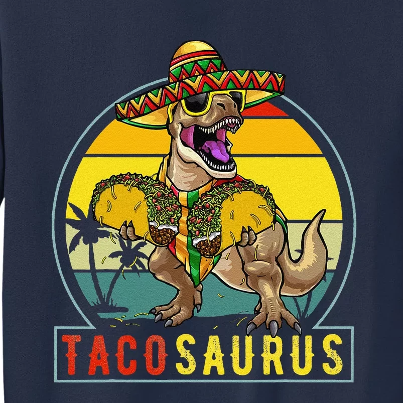 Retro Tacosaurus Taco Dinosaur T Rex Funny Cinco De Mayo Sweatshirt