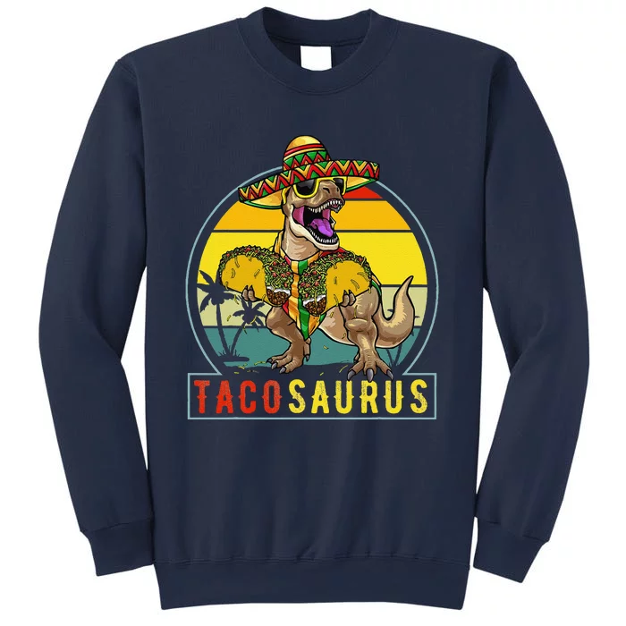 Retro Tacosaurus Taco Dinosaur T Rex Funny Cinco De Mayo Sweatshirt