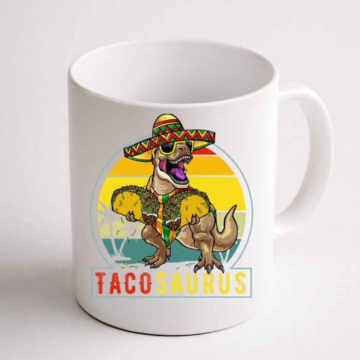 Retro Tacosaurus Taco Dinosaur T Rex Funny Cinco De Mayo Front & Back Coffee Mug