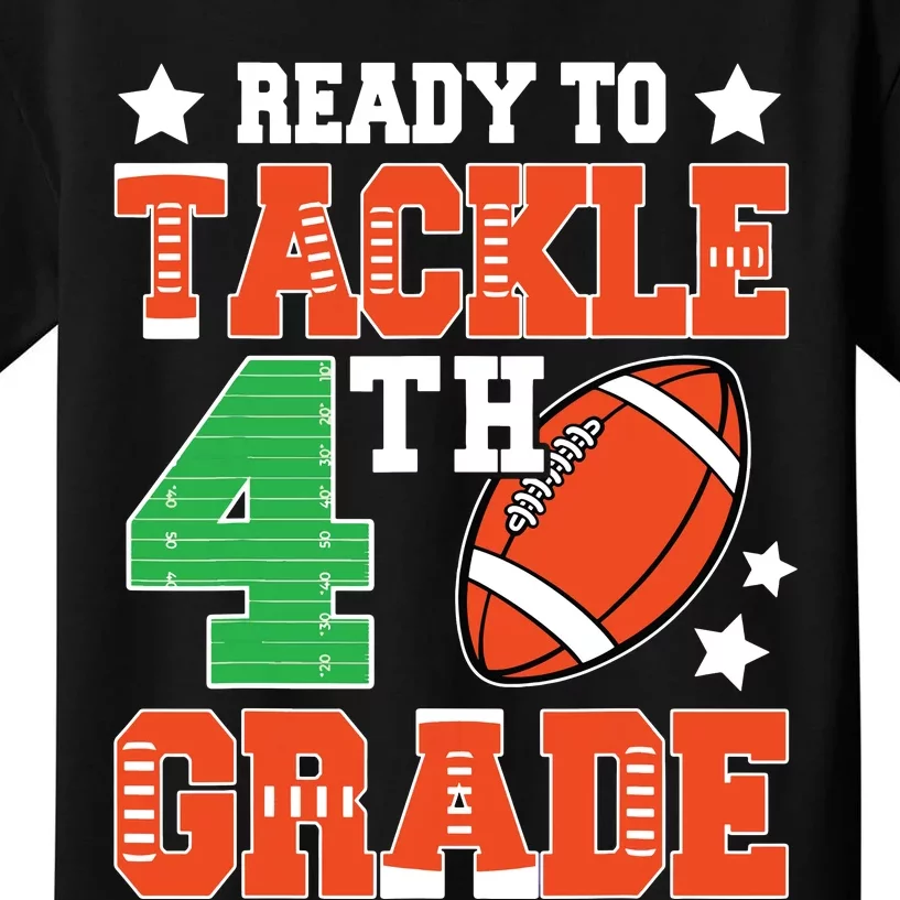 Ready To Tackle Fourth Grade Back To School Football Kids T-Shirt