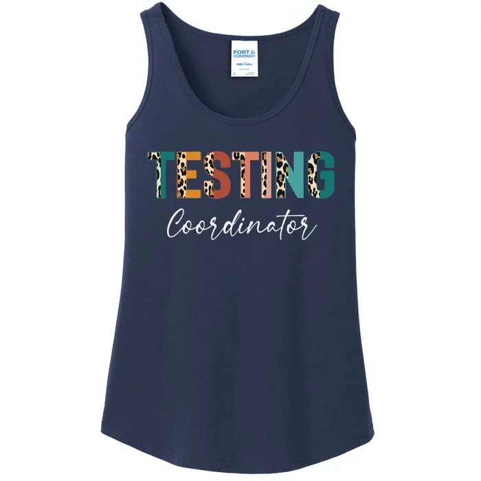 Rock The Test Teacher Test Day Testing Coordinator Leopard Ladies Essential Tank