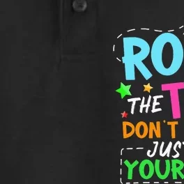 Rock The Test Don't Stress Just Do Your Best Teacher Dry Zone Grid Performance Polo