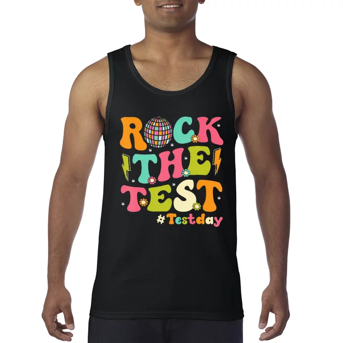 Rock The Test Testing Day Retro Motivational Tank Top