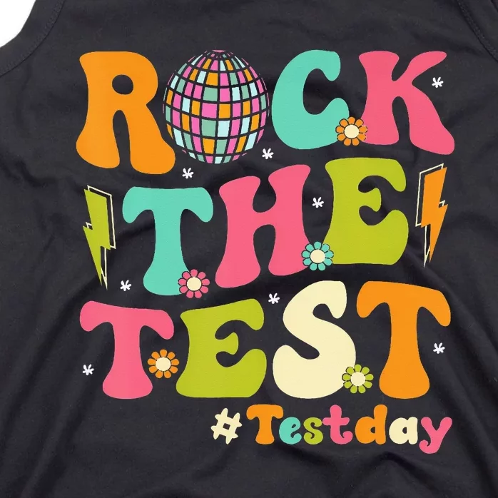 Rock The Test Testing Day Retro Motivational Tank Top