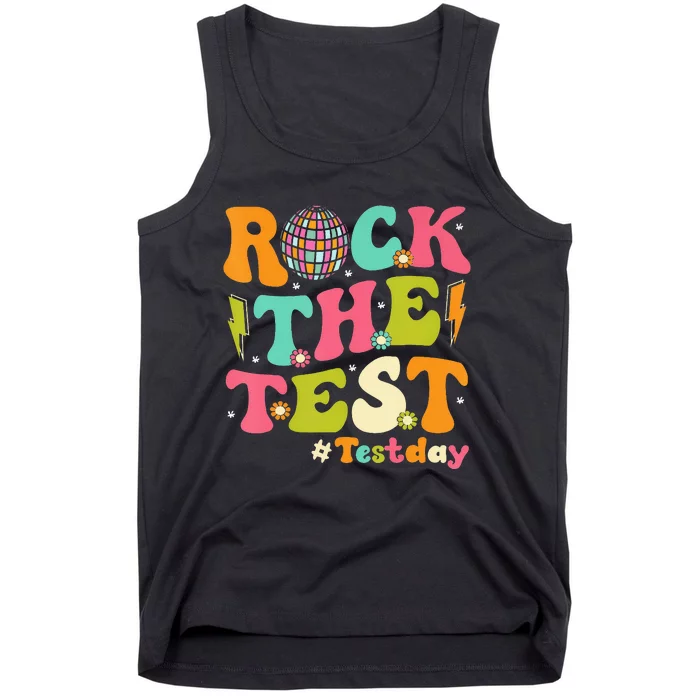 Rock The Test Testing Day Retro Motivational Tank Top