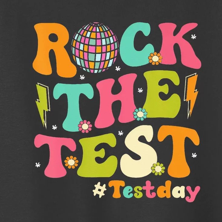 Rock The Test Testing Day Retro Motivational Toddler T-Shirt