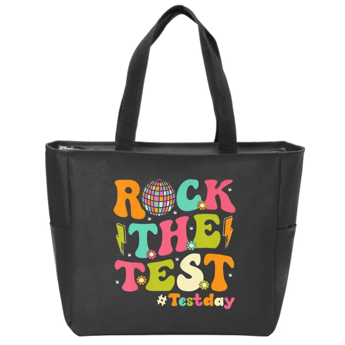 Rock The Test Testing Day Retro Motivational Zip Tote Bag