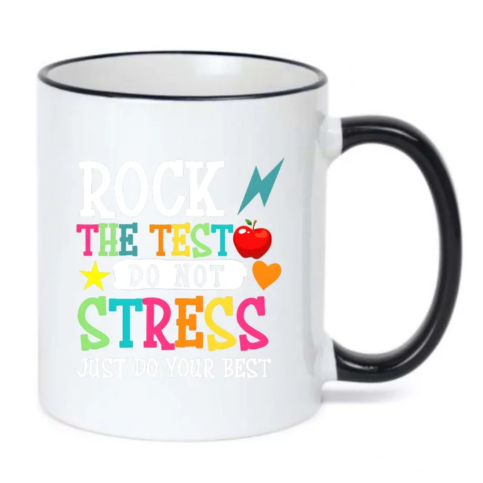 Rock The Test Teacher Life Black Color Changing Mug