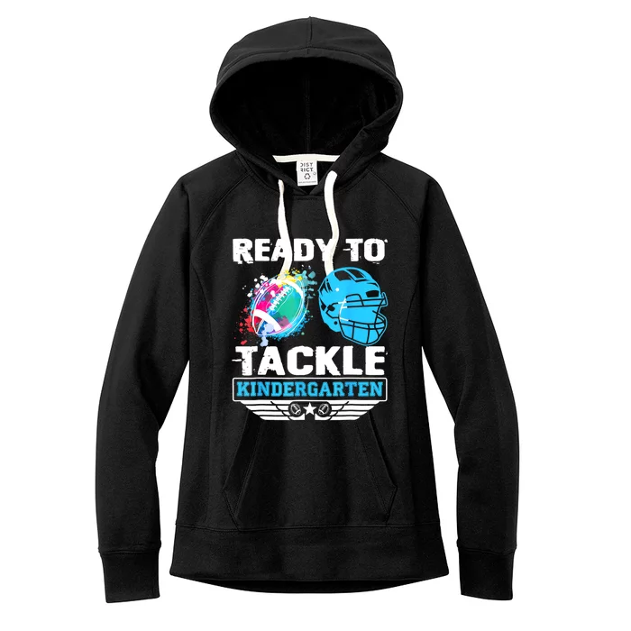 Ready To Tackle Kindergarten Football Back To School Boy Women's Fleece Hoodie