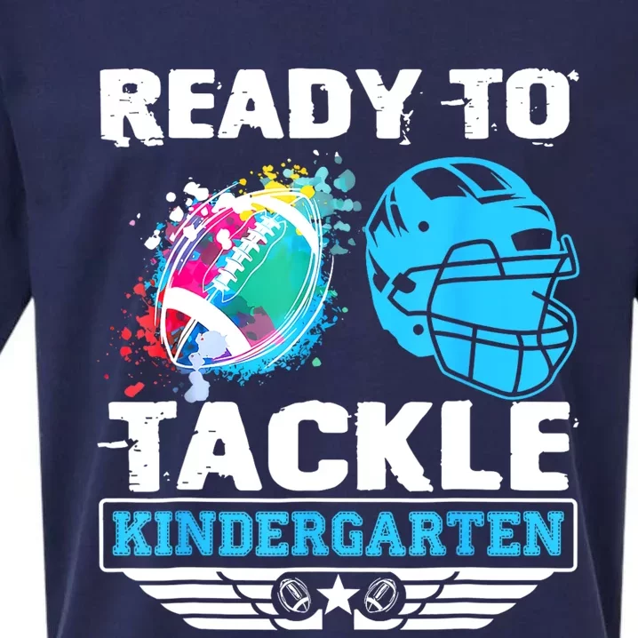 Ready To Tackle Kindergarten Football Back To School Boy Sueded Cloud Jersey T-Shirt