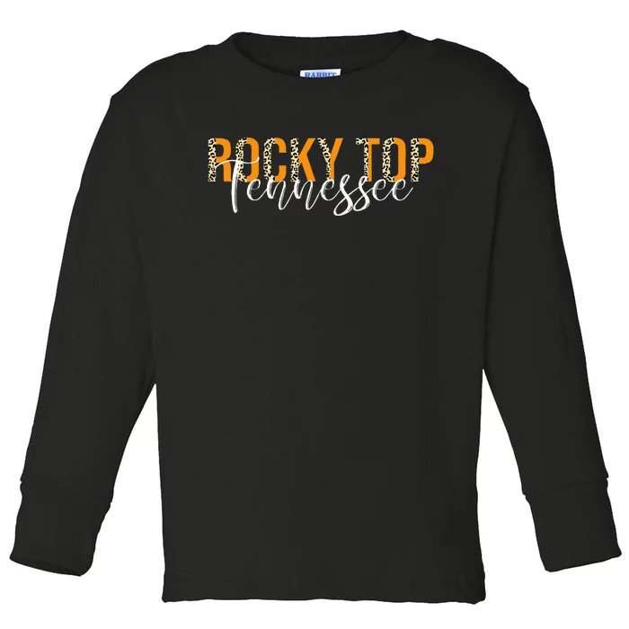 Rocky Top Tennessee Leopard Toddler Long Sleeve Shirt