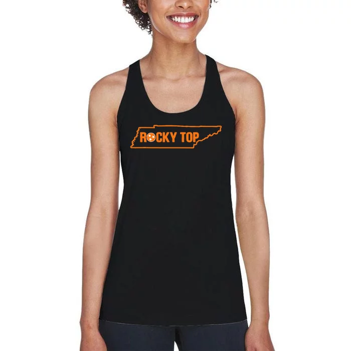 Rocky Top Tennessee State Map Tn Pride Women's Racerback Tank