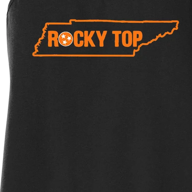 Rocky Top Tennessee State Map Tn Pride Women's Racerback Tank