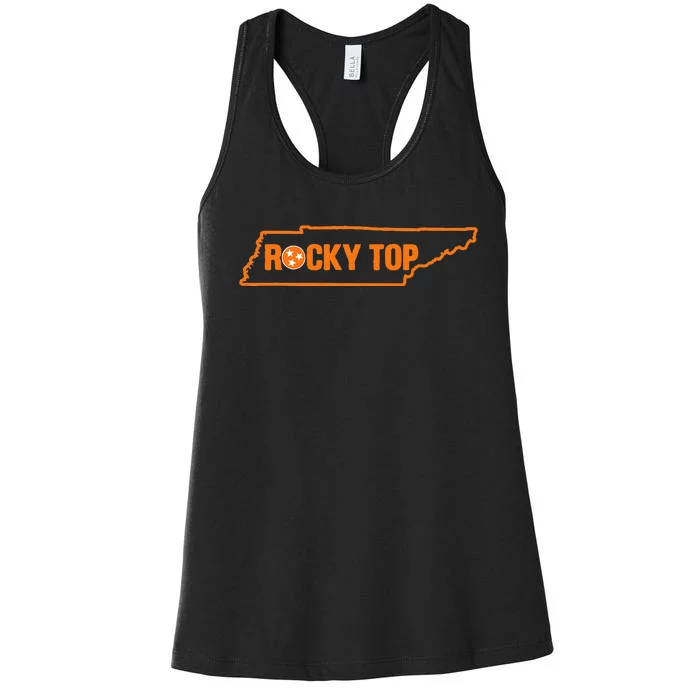 Rocky Top Tennessee State Map Tn Pride Women's Racerback Tank