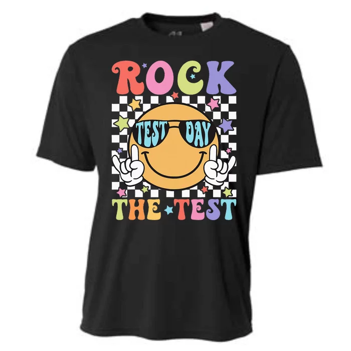 Rock The Test Testing Day Retro Motivational Teacher Student Cooling Performance Crew T-Shirt