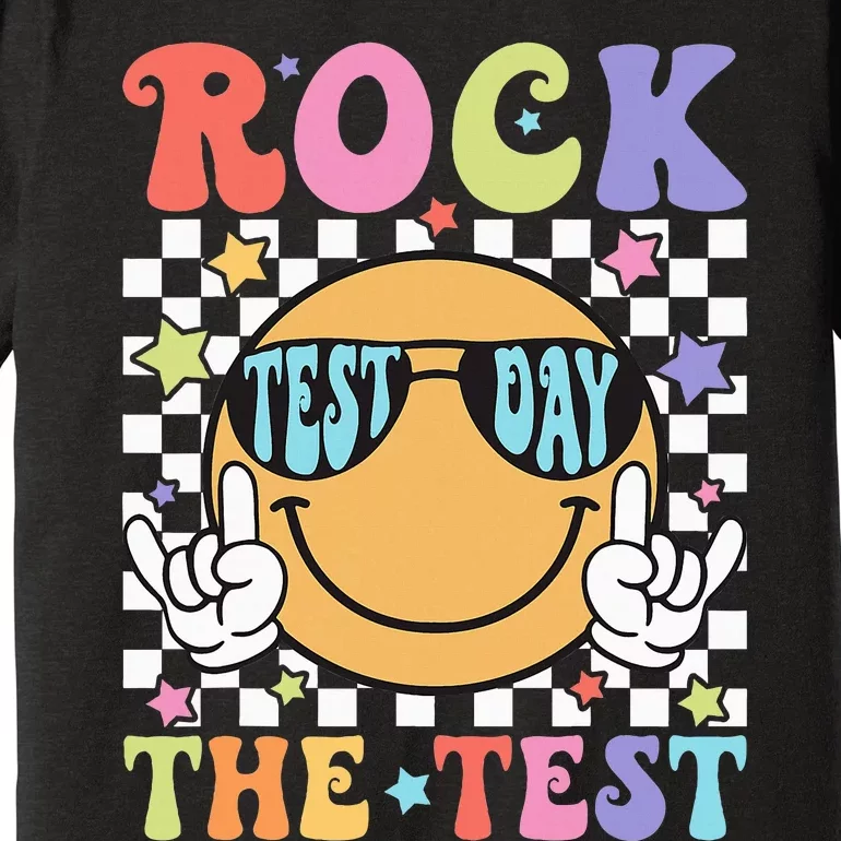 Rock The Test Testing Day Retro Motivational Teacher Student Premium T-Shirt