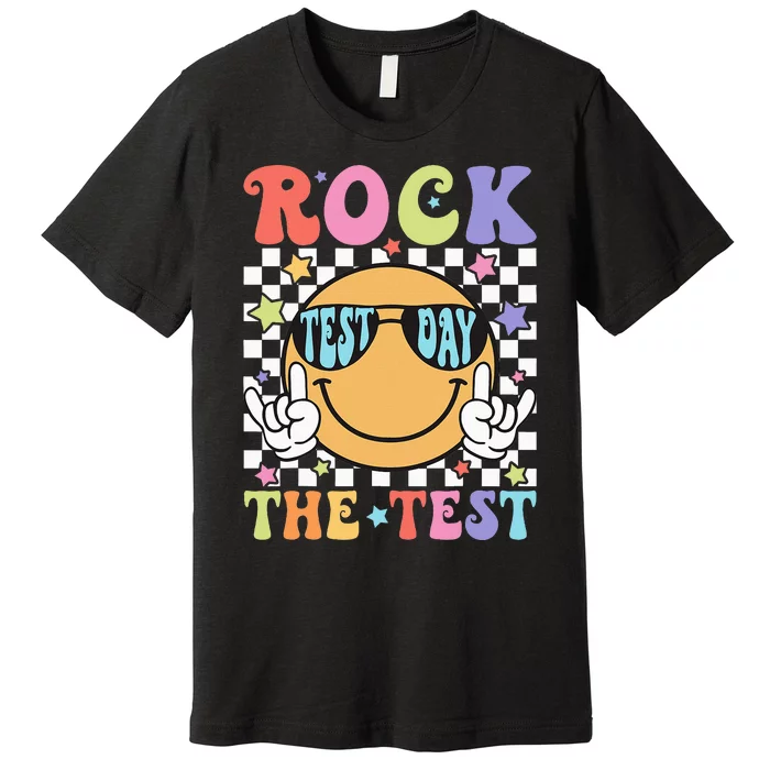 Rock The Test Testing Day Retro Motivational Teacher Student Premium T-Shirt