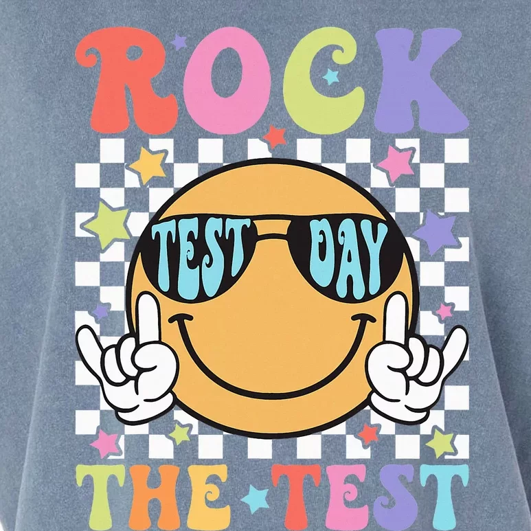 Rock The Test Testing Day Retro Motivational Teacher Student Garment-Dyed Women's Muscle Tee