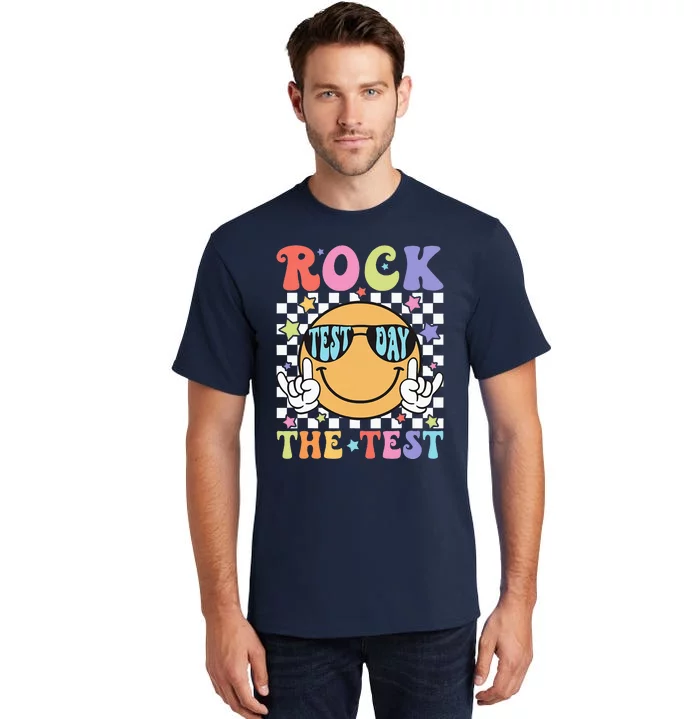 Rock The Test Testing Day Retro Motivational Teacher Student Tall T-Shirt