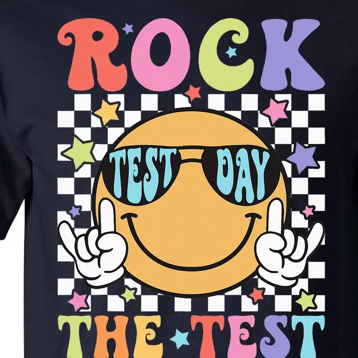 Rock The Test Testing Day Retro Motivational Teacher Student Tall T-Shirt