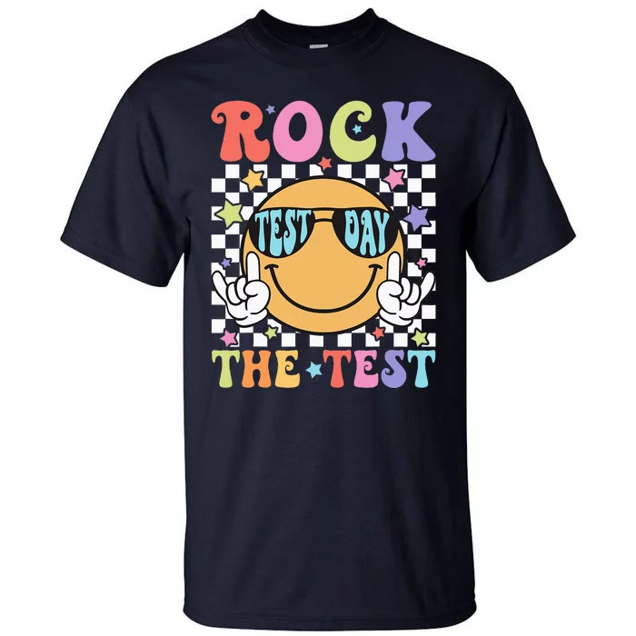 Rock The Test Testing Day Retro Motivational Teacher Student Tall T-Shirt