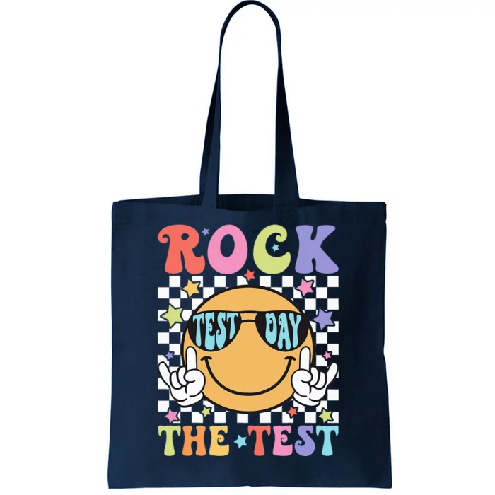 Rock The Test Testing Day Retro Motivational Teacher Student Tote Bag