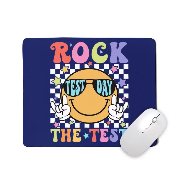 Rock The Test Testing Day Retro Motivational Teacher Student Mousepad