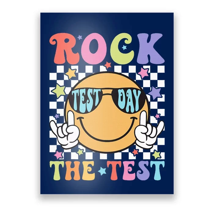 Rock The Test Testing Day Retro Motivational Teacher Student Poster