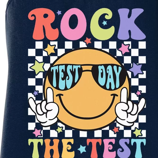 Rock The Test Testing Day Retro Motivational Teacher Student Women's Racerback Tank