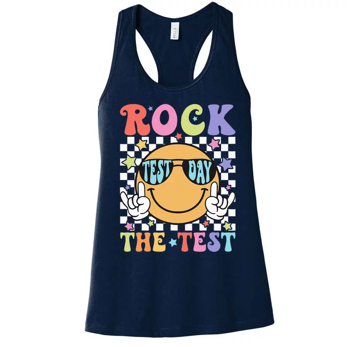 Rock The Test Testing Day Retro Motivational Teacher Student Women's Racerback Tank