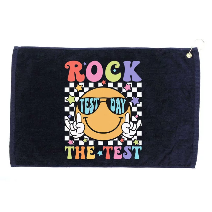 Rock The Test Testing Day Retro Motivational Teacher Student Grommeted Golf Towel