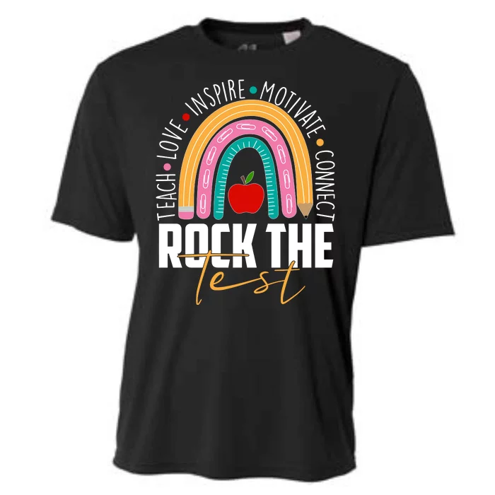 Rock The Test Teach Love Inspire Motivate Connect Cooling Performance Crew T-Shirt