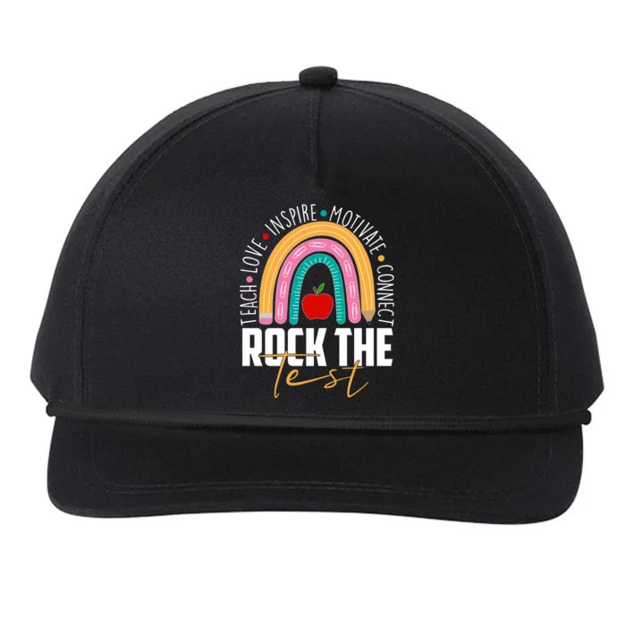 Rock The Test Teach Love Inspire Motivate Connect Snapback Five-Panel Rope Hat