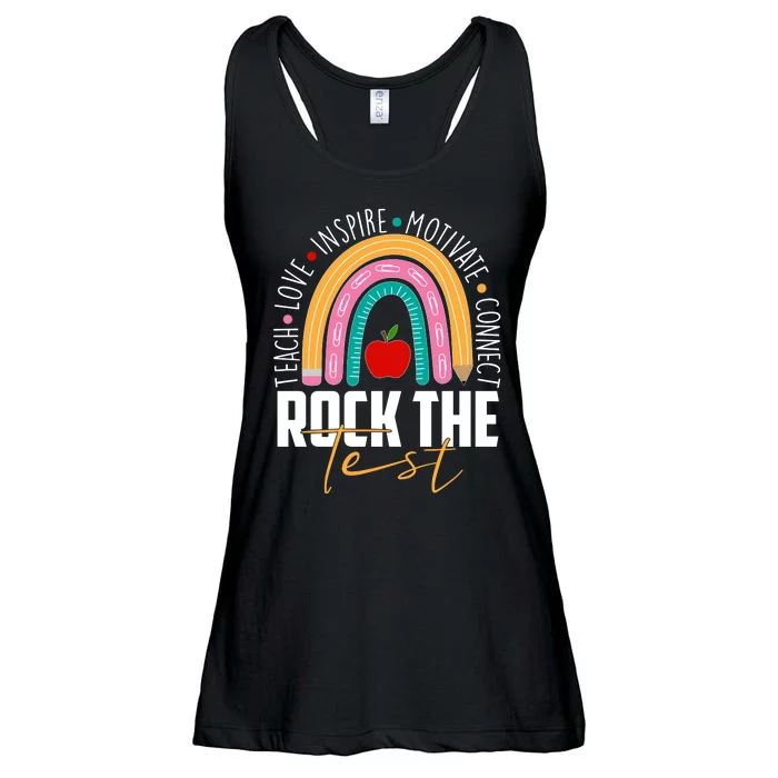 Rock The Test Teach Love Inspire Motivate Connect Ladies Essential Flowy Tank