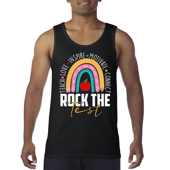 Rock The Test Teach Love Inspire Motivate Connect Tank Top