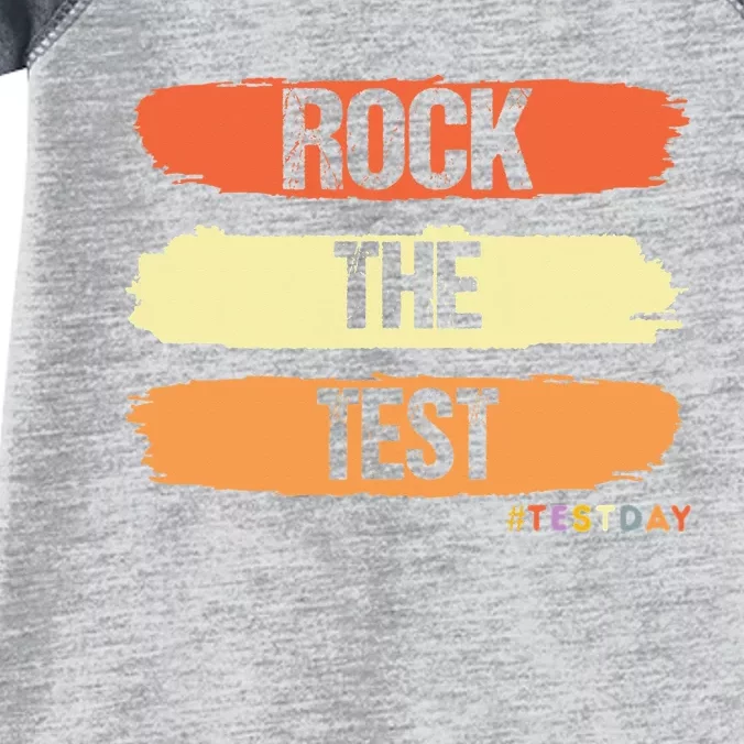 Rock The Test Testing Day Retro Motivational Teacher Student Infant Baby Jersey Bodysuit