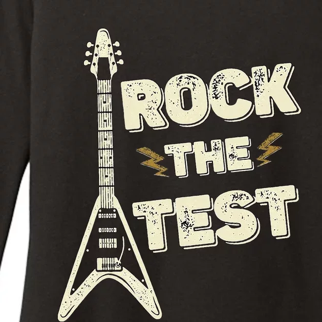 Rock The Test Guitar Testing Day Teacher Test Day Teacher Womens CVC Long Sleeve Shirt