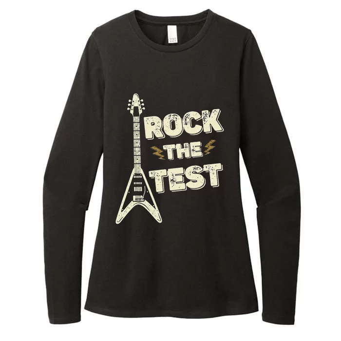 Rock The Test Guitar Testing Day Teacher Test Day Teacher Womens CVC Long Sleeve Shirt