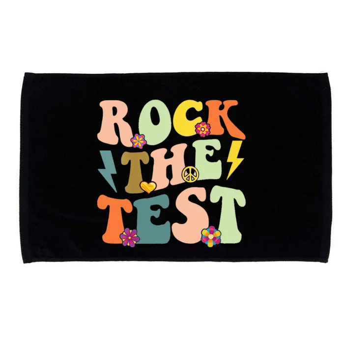 Rock The Test Groovy Design Funny Testing Day Teacher Microfiber Hand Towel