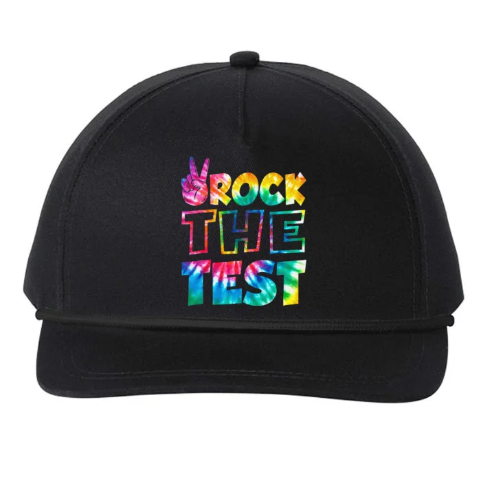 Rock The Test Testing Day Motivational Teacher Snapback Five-Panel Rope Hat